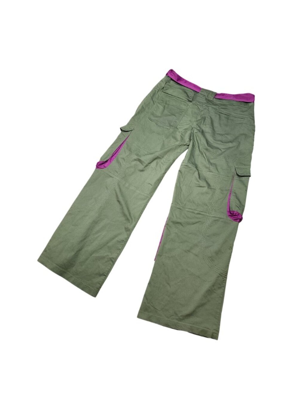Nike DRI-FIT Women's Utility Cargo Olive Green Pants w/Fabric Belt Sz L 36/31 - Picture 2 of 16
